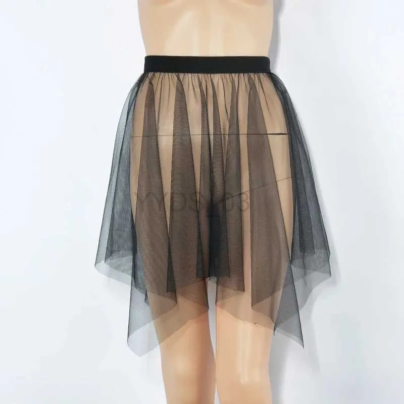 Skirts Short Black White Tulle Lace Mesh Skirt Women Petticoat Underskirt Summer Korean Cover Up Mini Skirt Tutu Skirt For Girlzln231225