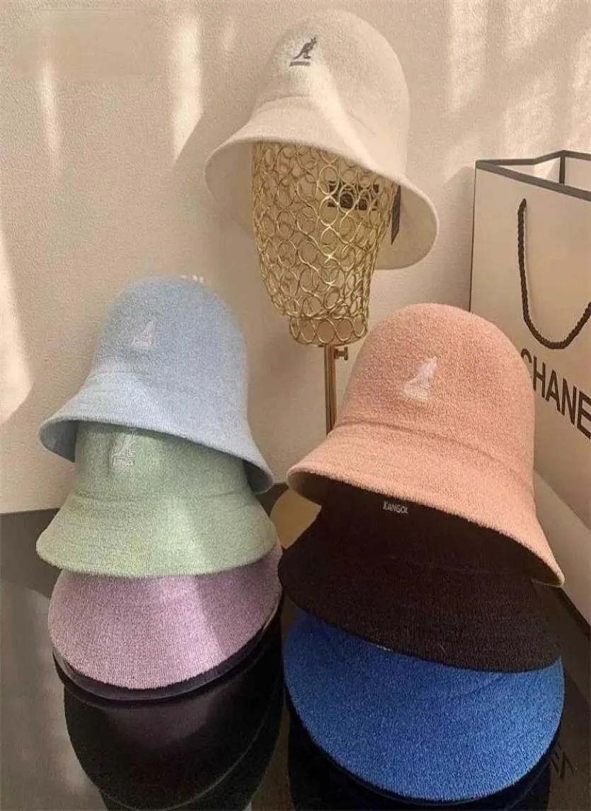 Chapeau de pêcheur Kangol tricoté pour femme, couleur unie, peintre sauvage, chapeau en laine, tendance, nouvelle collection automne et hiver 2021, H08281310237