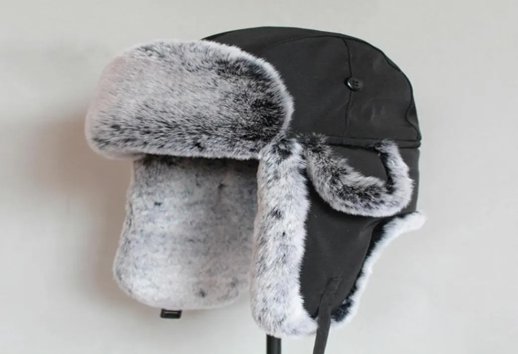 Chapeau de bombardier d'hiver pour hommes, chapeau russe en fausse fourrure, ushanka, casquette épaisse et chaude avec rabats d'oreille, Y2001102919997