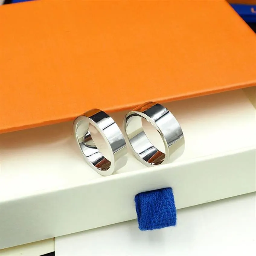 Designers Ring For Men Titanium Steel Silver Anneaux Engagements pour femmes Bijoux Luxurys Love Ring Letter Heanpok 22053001R259F