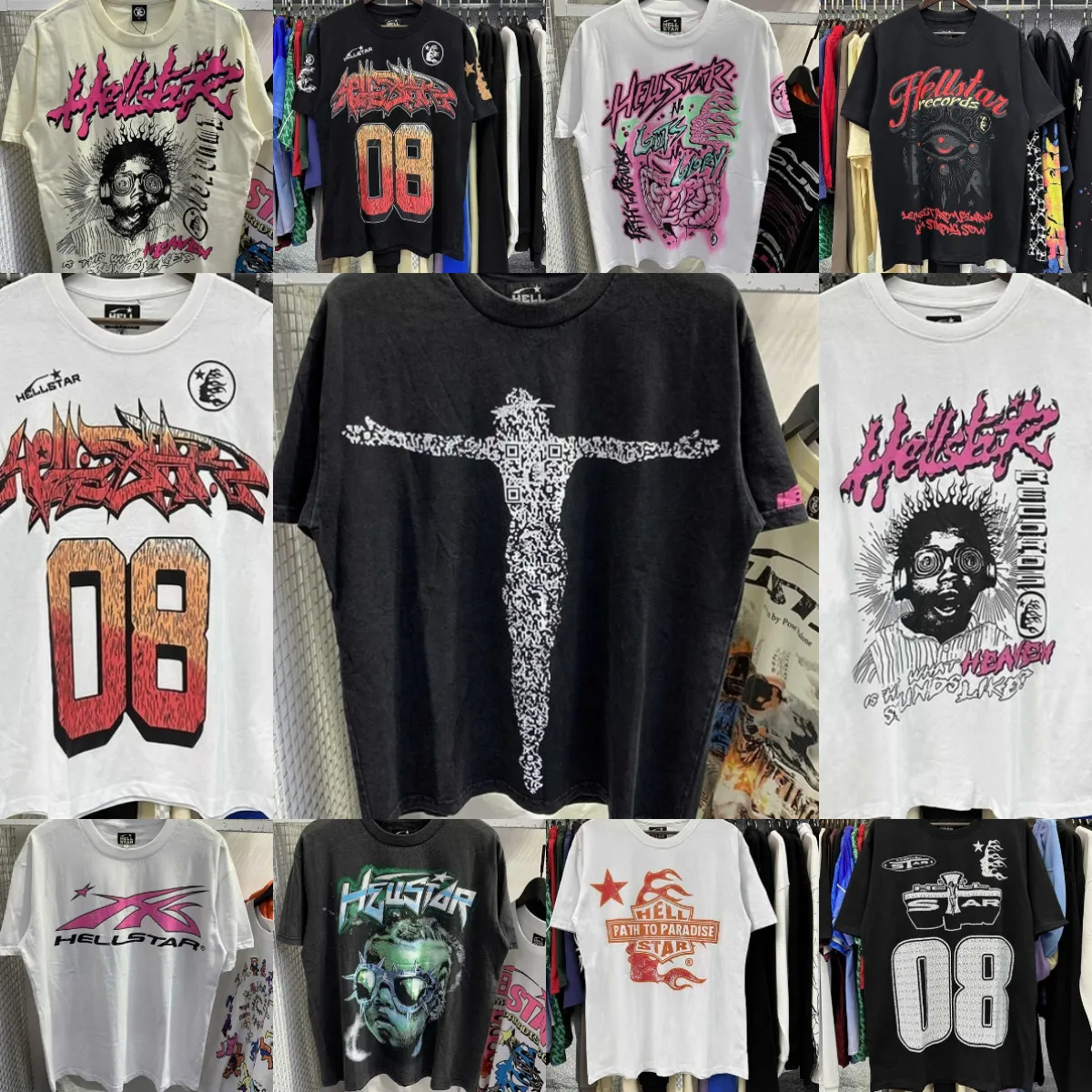 DHgate.com:Hellstar Shirt Designer Short Shirts Men Plus