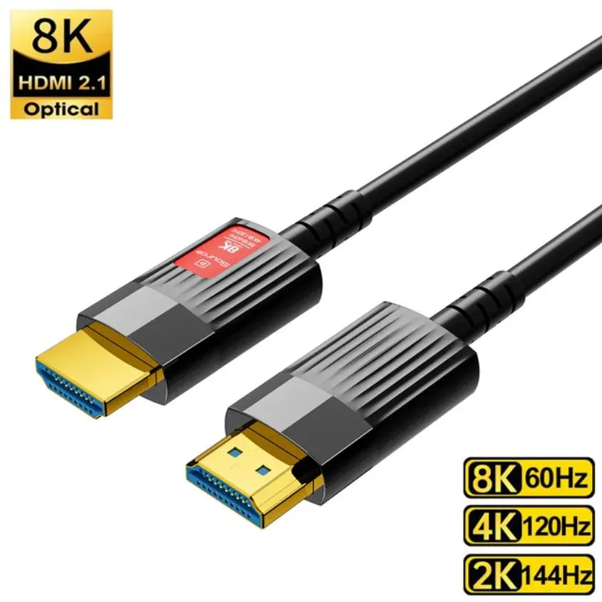 Разъемы Кабель HDMI Оптоволоконный кабель AOE HDCP HDMI-совместимое расширение 2.1 8K 60 Гц 4K 120 Гц VRR HDR10+ eARC для HDTV PS5 XBox Switch Pr