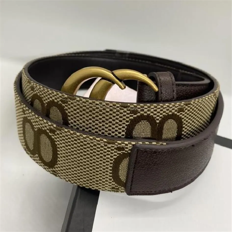 2022 Fashion Luxury Belts Plaid Flower Striped Leather Belt Designer Men And Women quality High Belt 3 8CM With Box249h