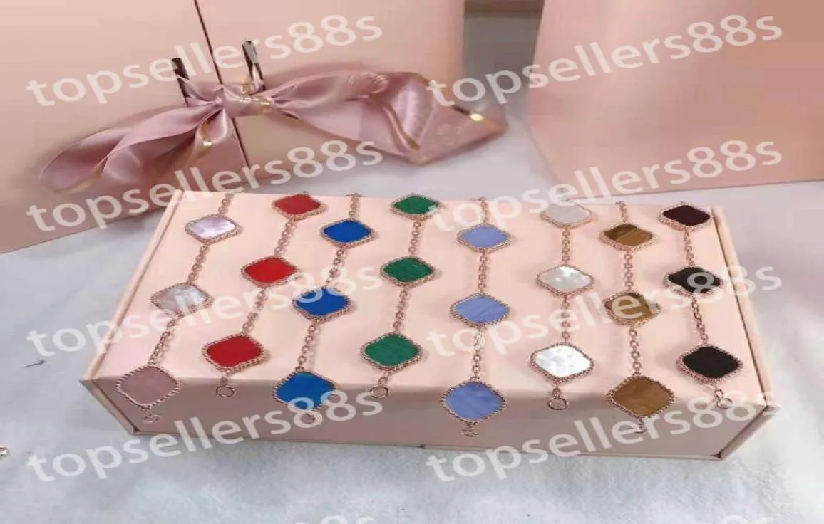 Bracelets de charme Bracelets de charme de mode classique 4 bijoux de créateur de trèfle à quatre feuilles bracelet en or 18 carats pour femmes hommes collier 5238593