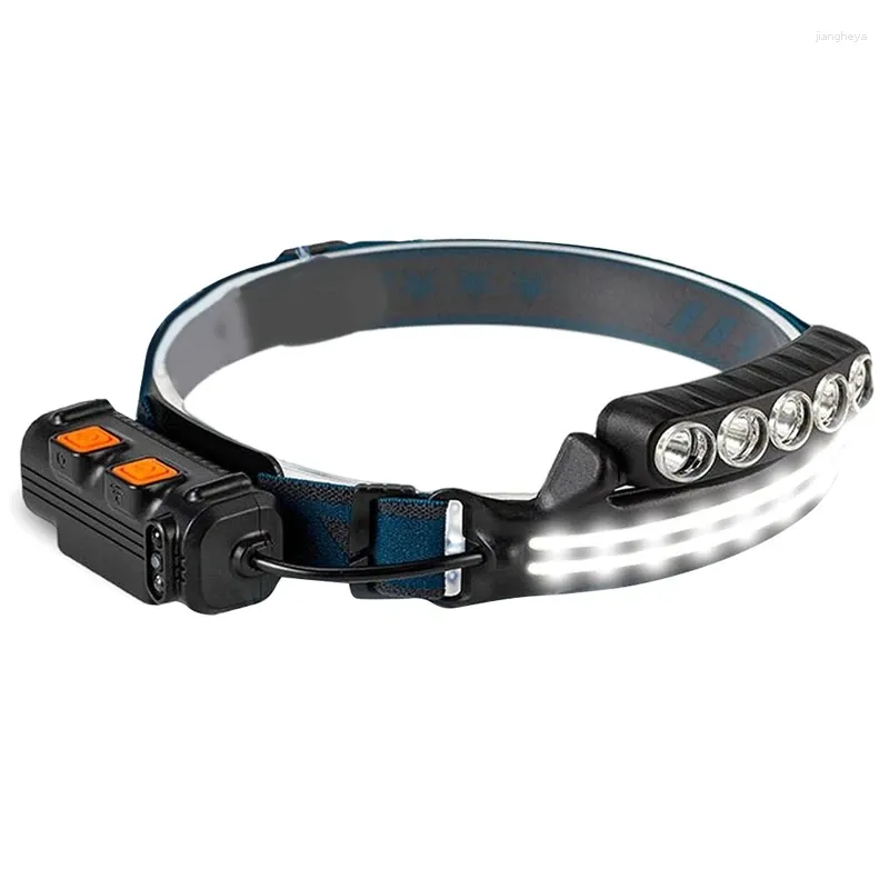 Headlamps 1Set High Lumen Super Bright Head Light Lamp With Motion Sensor & Red 3 Modes Waterproof Hard Hat LED ABS PC For Adults