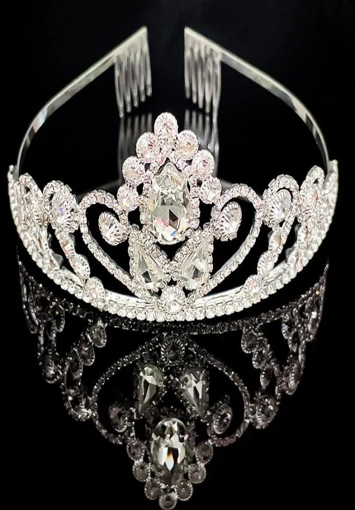 Klipy do włosów Barrettes księżniczka kryształowe tiary i korony opaski dla dzieci dziewczyny uwielbiają ślubne impreza ślubna