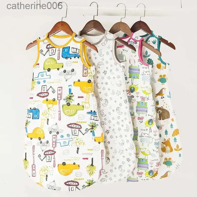 Sacos de dormir Autum Inverno Bebê Recém-nascido Sleepsack Envelope Infantil Criança Algodão Orgânico Crianças Pijama Primavera Bebê Desenhos Animados Impressos Sacos de Dormir L231225