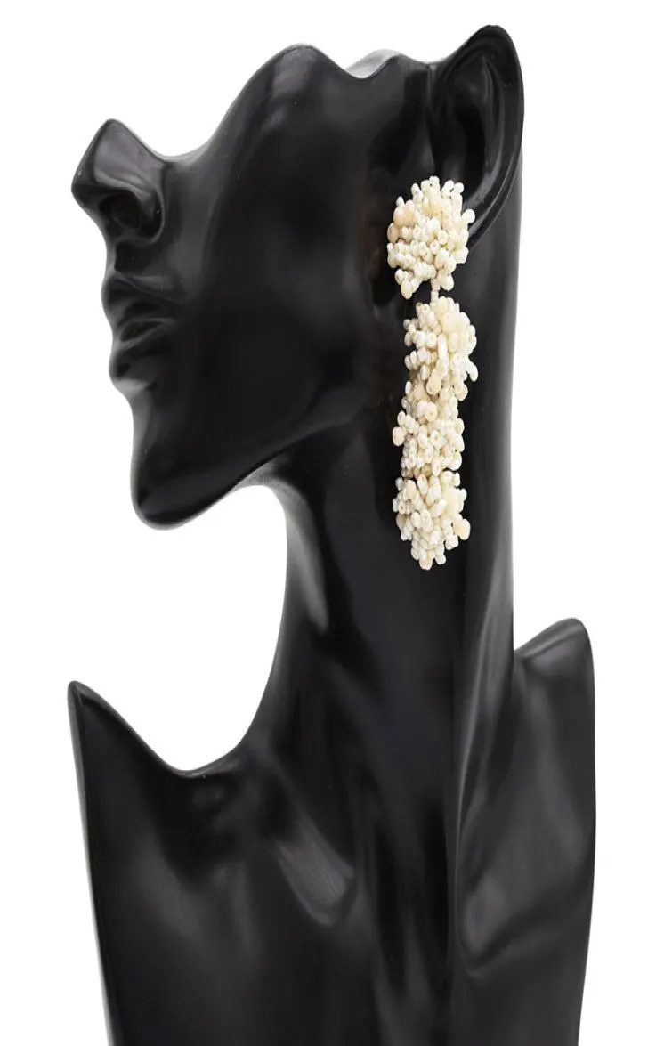 Neue atmosphärische Persönlichkeit Ohrringe Mode vielseitige beliebte Straße Schießen handgemachte Reis Perlen hochwertige Ohrringe Whole4864564