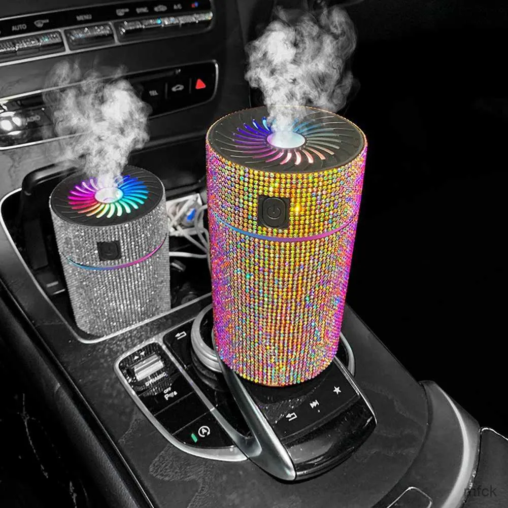 Humidificateurs diffuseur de voiture humidificateur avec lumière LED diamant diffuseur d'aromathérapie automatique désodorisant accessoires de voiture