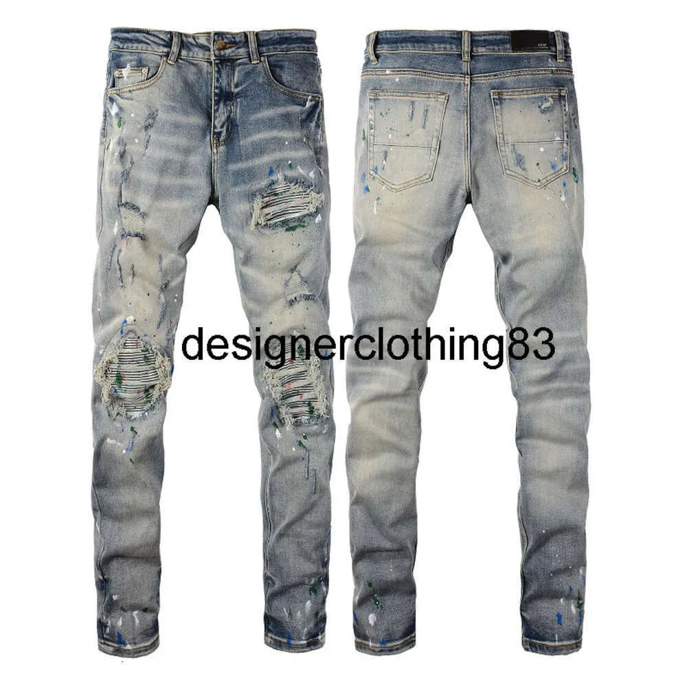 Jeans pour hommes 2023 Amirs Hommes Designer de luxe Denim Trous Pantalons Marque de mode Jean Biker Pantalon Homme Vêtements Femmes Jeanss