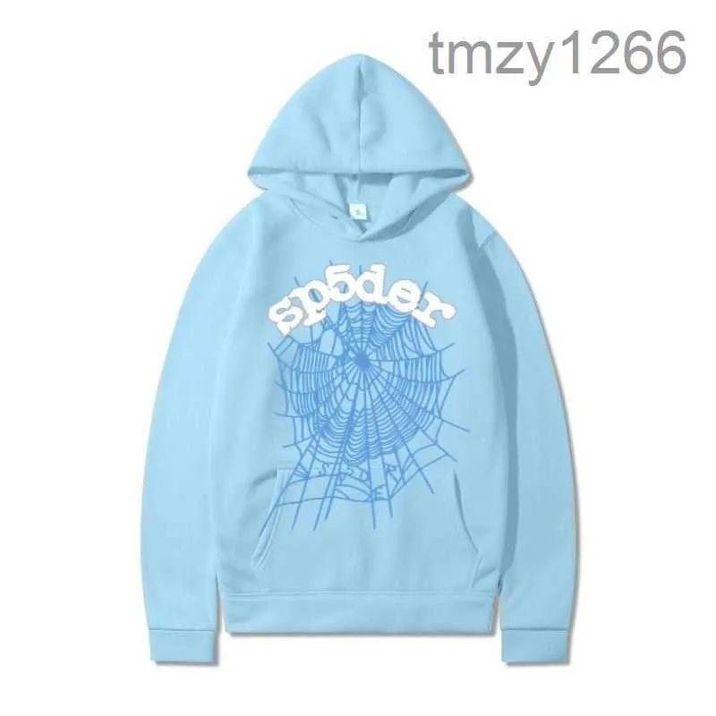 Herren Hoodies Sweatshirts Sky Blue SP5der Hoodie Männer Frauen 1 Hip Hop Young Thug Spider World Wide 555555 Druckpullover Hoody Light Ydnp