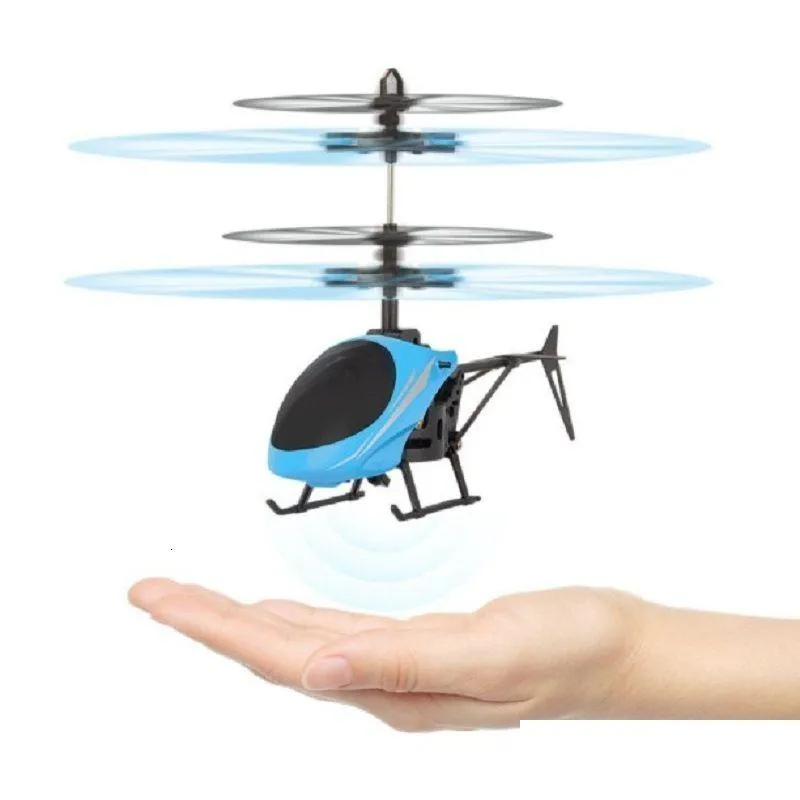 Electric/RC Aircraft Mini Quadcopter Drone RC Infraed Induction Flying Helicopter Flashing Light Toy Gift aanwezig voor kinderen Drop Deliv Dh7qz