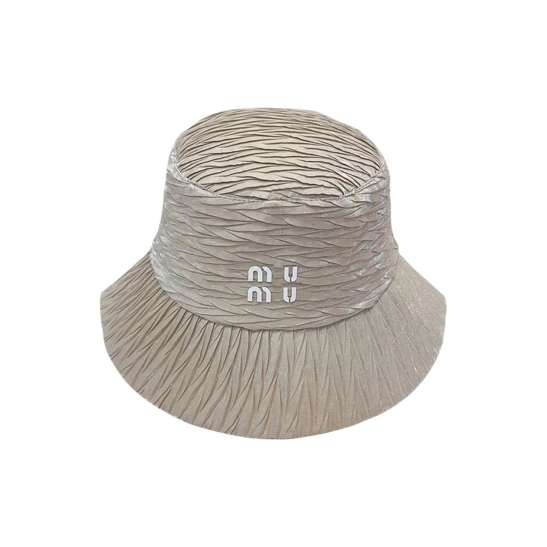 Cappello da spiaggia da donna per la primavera e l'estate, design piegato, stampa di lettere, solido, versatile, per esterni, design