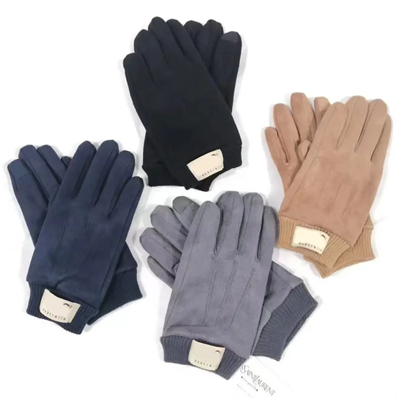 Gants Baseball Cinq Doigts Gants Gant Designer Commerce Extérieur Hommes Équitation Plus Velours Thermique Fitness Moto Hiver pour Hommes Femmes Cadeau De Noël