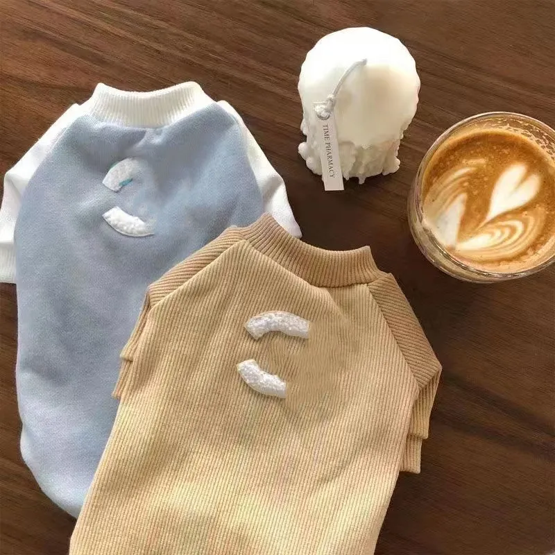 Tasarımcı Köpek Giyim Sonbahar/Kış Khaki Mavi Pet Cat Hoodies Sweater Terry Mektup Logosu İşlemeli Pet Palto Teddy Kedi Sıcak Ceket XS-2XL