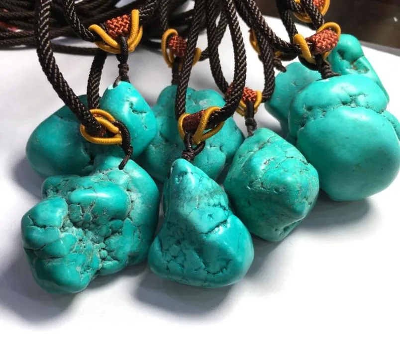 Pendant Necklaces Turquoises Necklace30x4040x50mmlength 38cm Temperament Natural Stone Necklace Beaded Charm Accessory Jewelry5728584