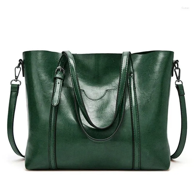 Sacs de soirée à l'huile de mode cire en cuir en cuir sac à main le sac à main de marque de marque de marque Green Femme Messenger pour femmes fourre-tout