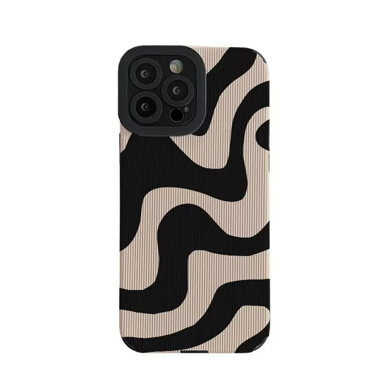 Zebra StripesパターンiPhone 15 15 14 13 11 12 Pro Max 7 8 Plus XS XS Max XR Shockproof Back Cover Accessories 
