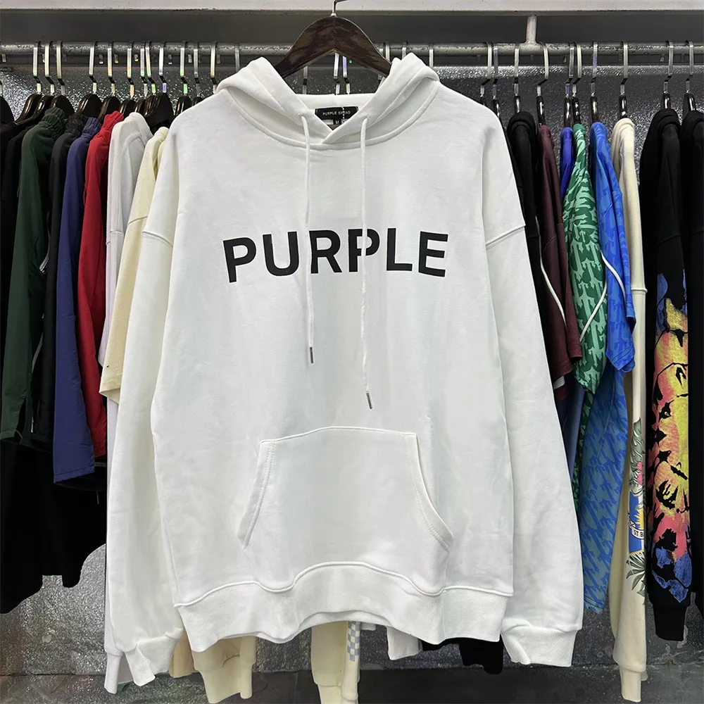 Designer Purple Sweats à capuche Hommes Designer Sweatshirts d'hiver à capuche manches longues en vrac coton manteau hommes femme hip hop streetwear vêtements 122