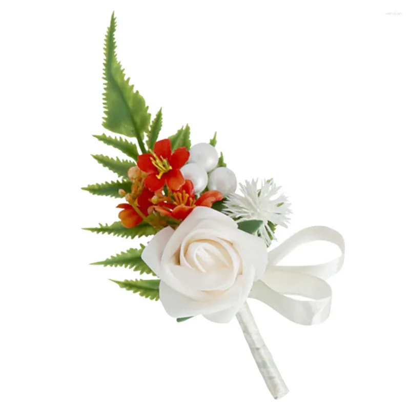 Fiori decorativi sposa boutonniere nozze decorazione floreale artificiale da festa coppia corsa corsage