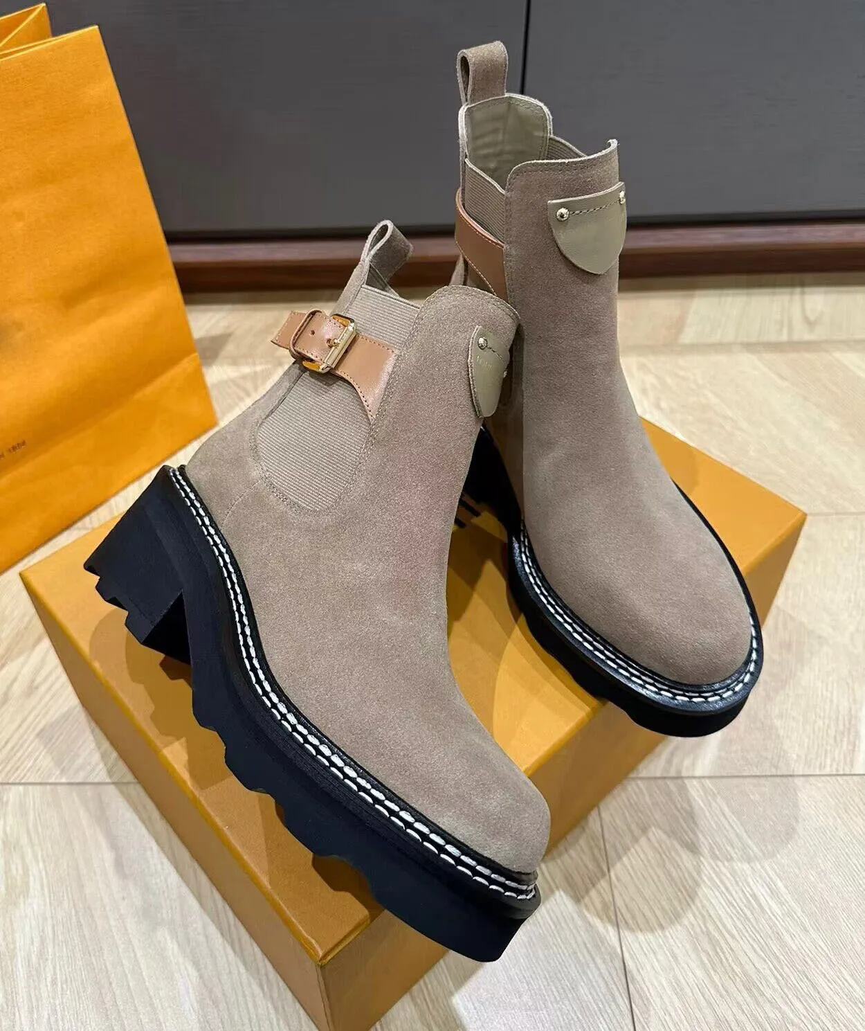 Perfect Winter Merk Dames Beaubourg Martin Laarzen Zwart Bruin Kalfsleer Lederen Platformzool Comabt Laars Dame Comfort Booties Elegante Korting Wandelen 43