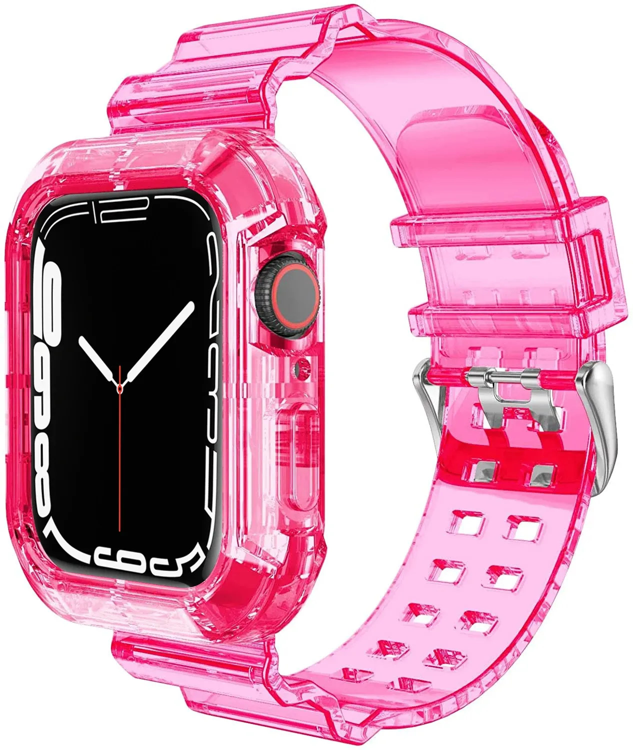 Case+Pasek do Apple Watch Band 44 mm 40 mm 45 mm 41 mm 42 mm 38 mm Akcesoria Przezroczysta silikonowa bransoletka Iwatch Seria 8 3 6 SE Factory 1000pcs