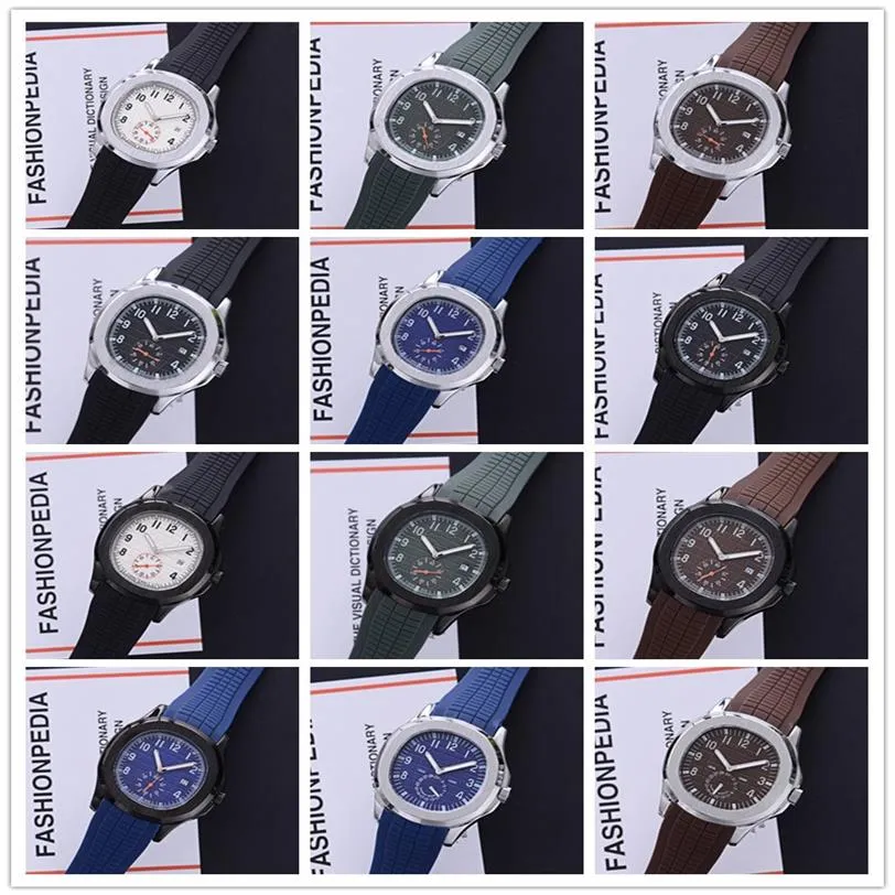 Nueva llegada Sport 43 mm de cuarzo para hombres Reloj Correa de goma Dail con fecha de pulsera de alta calidad 17 CCOLORS WATHES216P