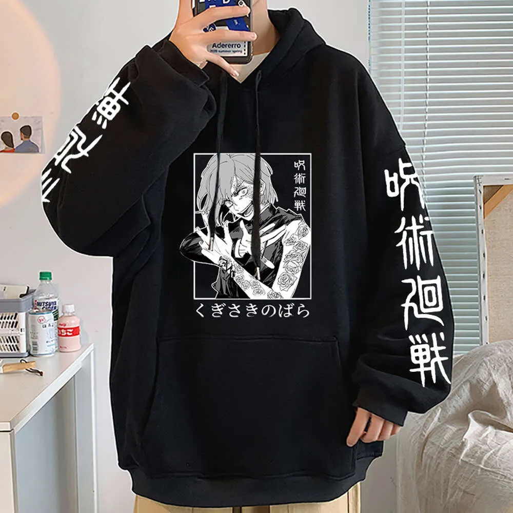 Jujutsu Kaisen Hoodies Kugisaki Nobara Sweatshirts Anime Hoodie Pocket Sweatshirt Y2k Streetwear Oversized Pullover Male Clothes