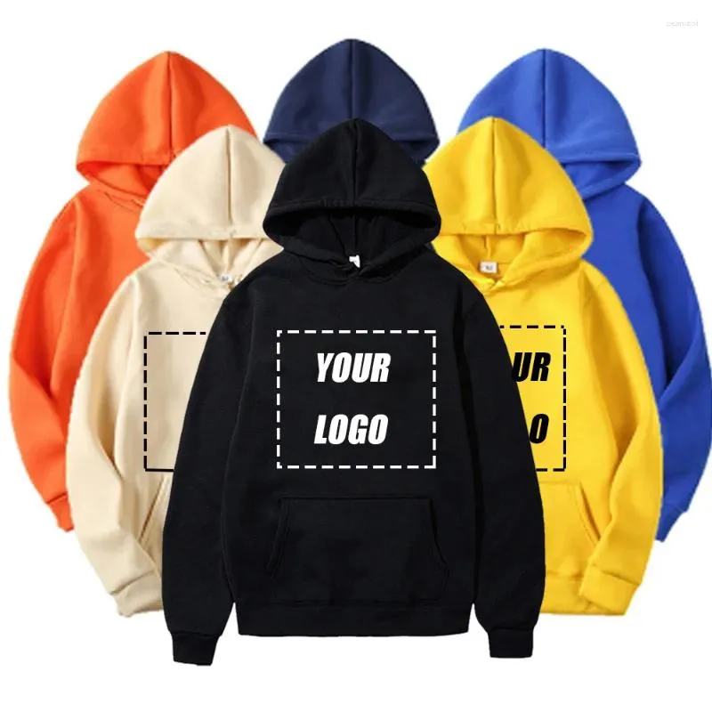 Men's Hoodies Custom LOGO Diy Text Couple Friends Family Design Image Print Clothing Sports Leisure Harajuku Sweater Size M-4XL