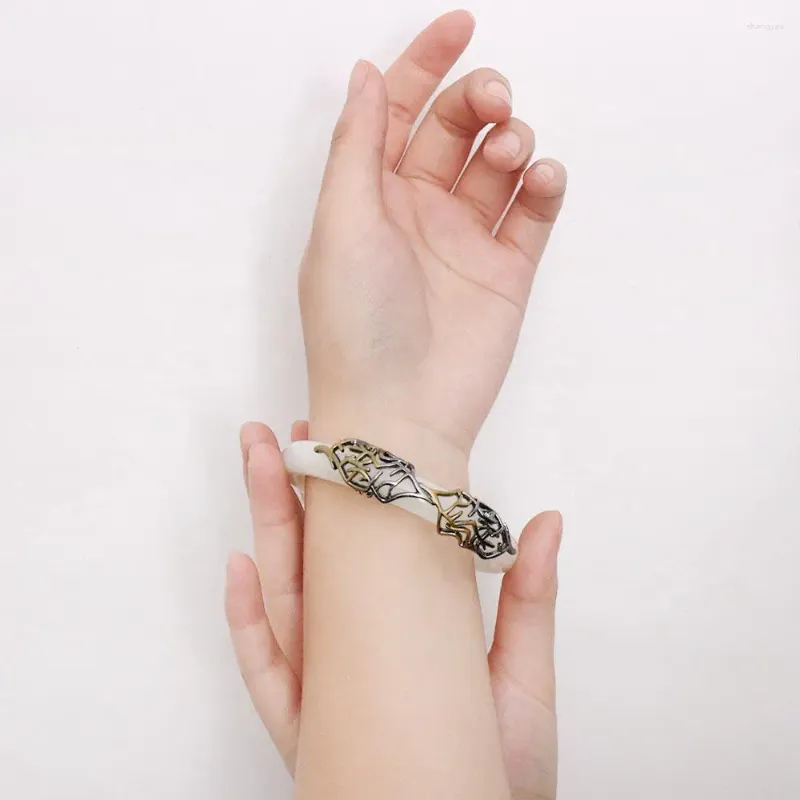 Bangle Imitation Hetian Jade Lucky Transfer Love Between Fairy And Devil Women Chinese Bracelets Moon Korean Bangles Wristbands
