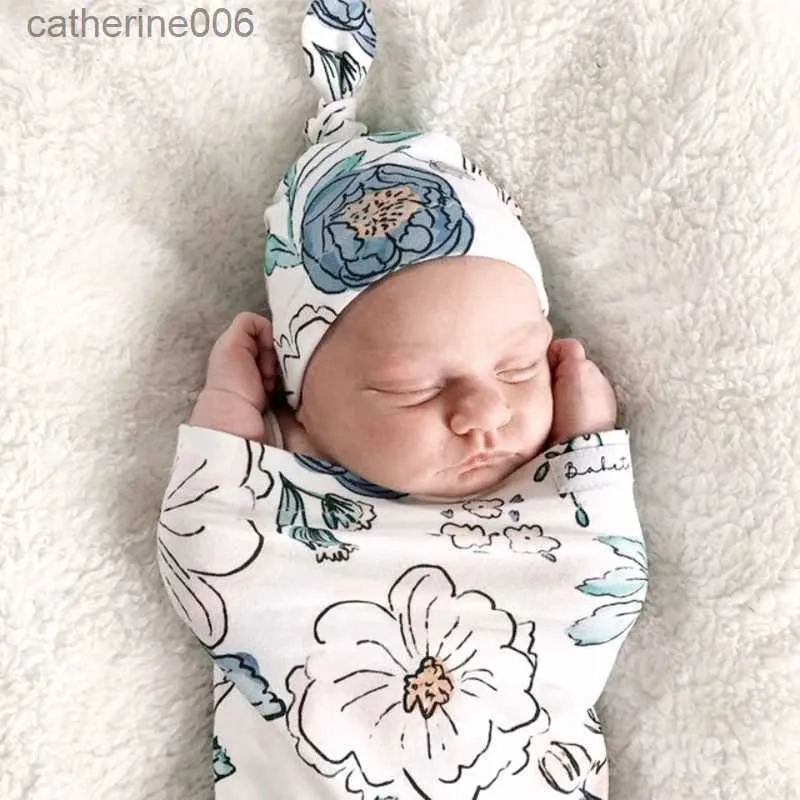 Sleeping Bags Baby Sleeping Bag Newborn Hat Swaddles Soft Cotton Sleep Blanket Babies Infant Blankets Photography PropsL231225