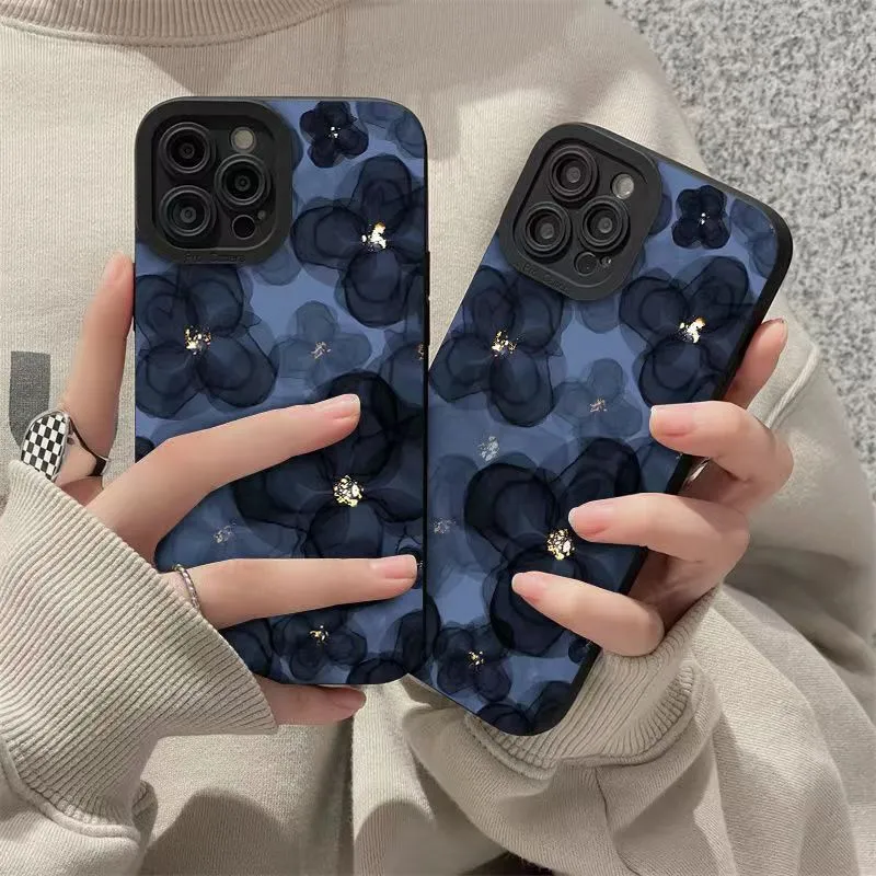 Camellia Pattern Creative Phone Case pour iPhone 15 14 13 11 12 Pro Max 7 8 Plus x XS Max XR ACCESSORES DE COUVERTURE DE BACK DE BACK FOORS 100PCS