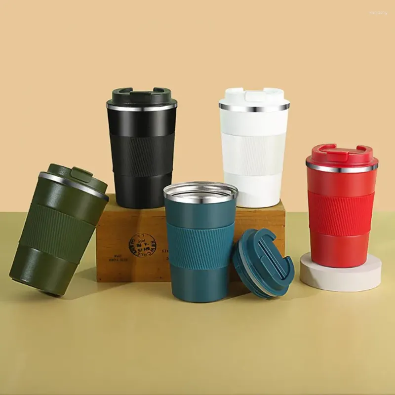 Water Bottles 380ML Thermo For Coffee Vacuum Stainless Steel Mug Thermal Cup Travel Insulated Tumbler Car