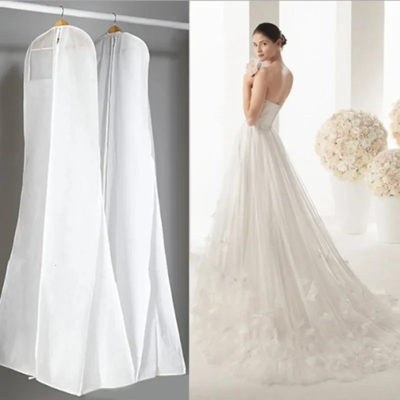 High Quality Long Wedding Dess Bag Cover Evening Dress Dust Bridal Garment Storage 231225