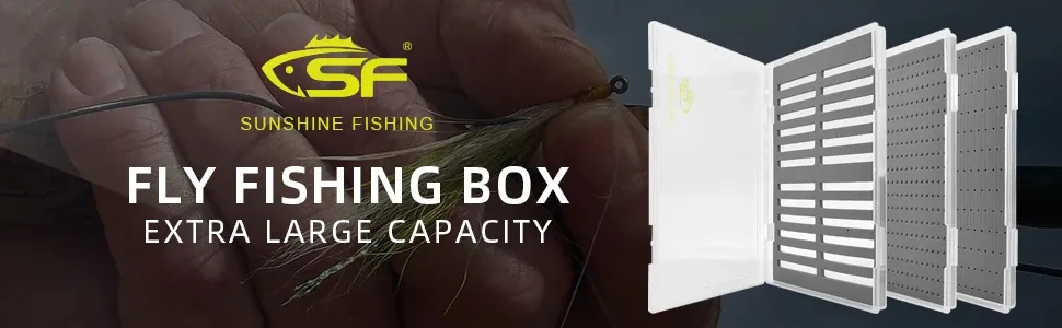  SF Collection Fly Boxes Clear Fly Fishing Box A4 Extra Large  Capacity Slit Foam Fishing Competition Hook Tackle Boxes : Sports & Outdoors