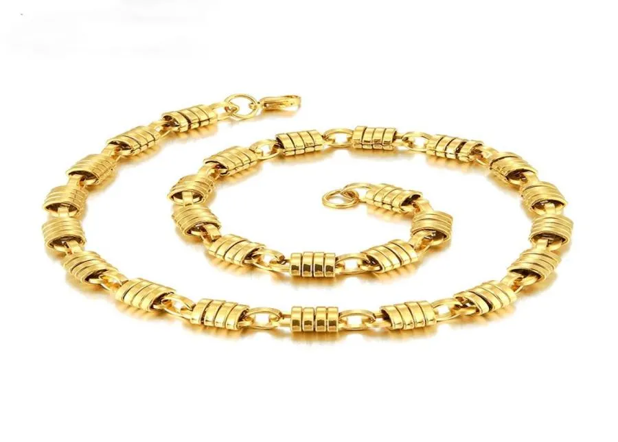 316L Silver Gold Color Chain rostfritt stål för mäns smycken handgjorda halsband 9mm män länk trottoarkn halsband gåva smycken9166735
