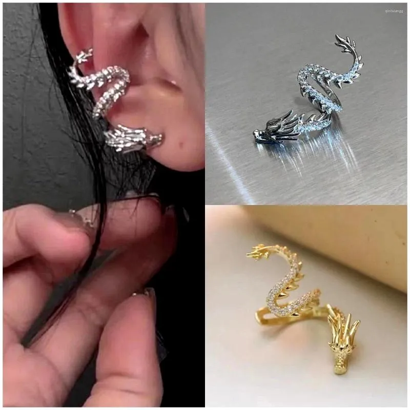 Brincos de backs Sweet Cool Dragon Copper Zirconia Ear Bone Design exclusivo sem piercing 1pc