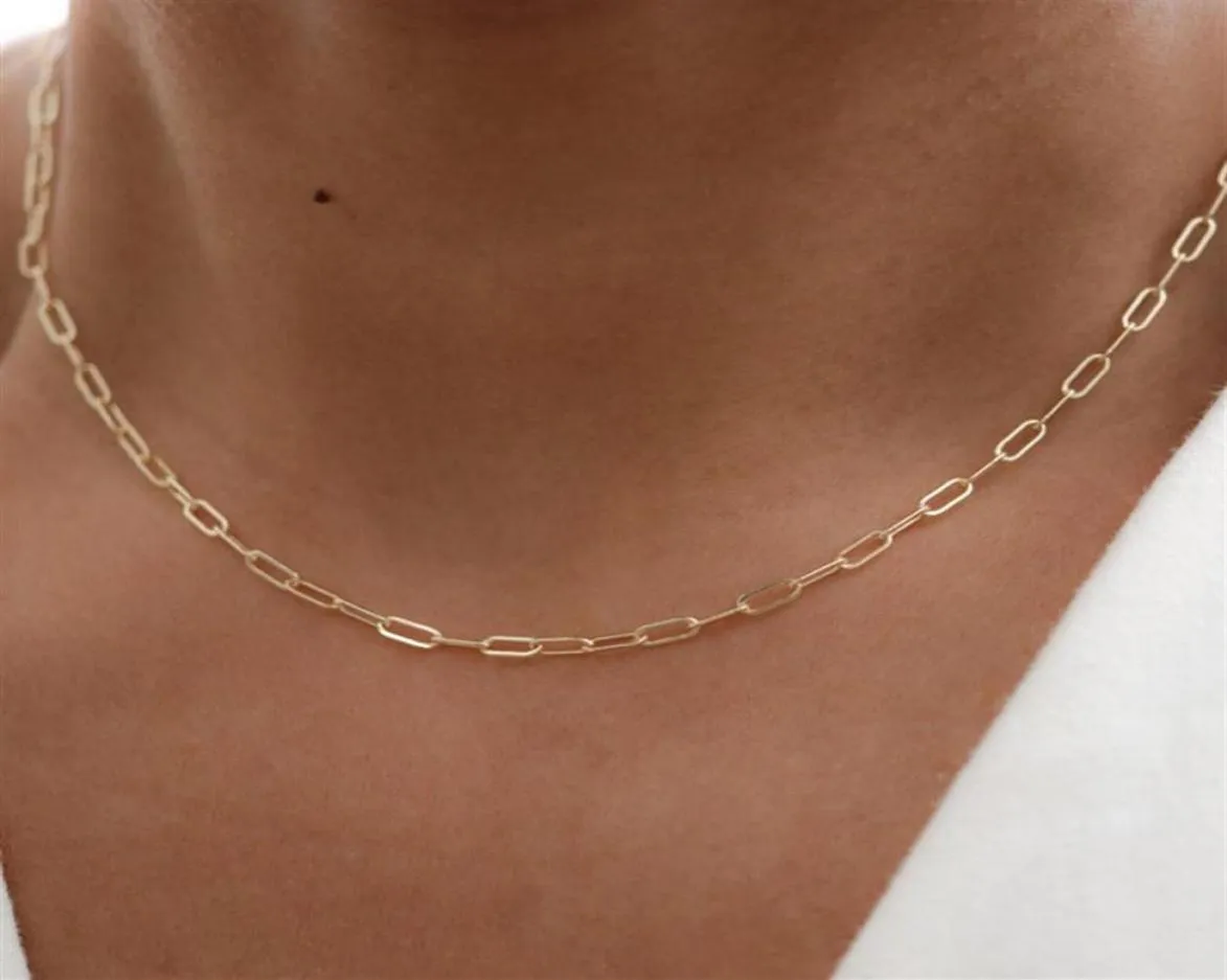 14K Gold gefüllt Halskette handgemachte Gold Halsband Boho Kette Collier Femme Kolye Collares Frauen Schmuck Halskette für Frauen LJ2008312581796958