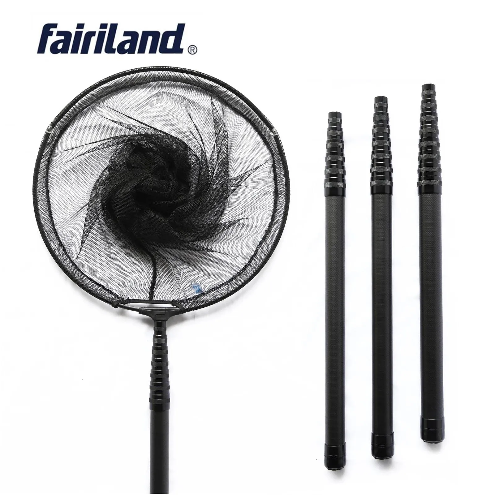 Combo 1.83.45m High Quality Carbon Fishing Net Fish Landing Hand Net  Foldable Collapsible Telescopic Pole Handle Fishing Tackle