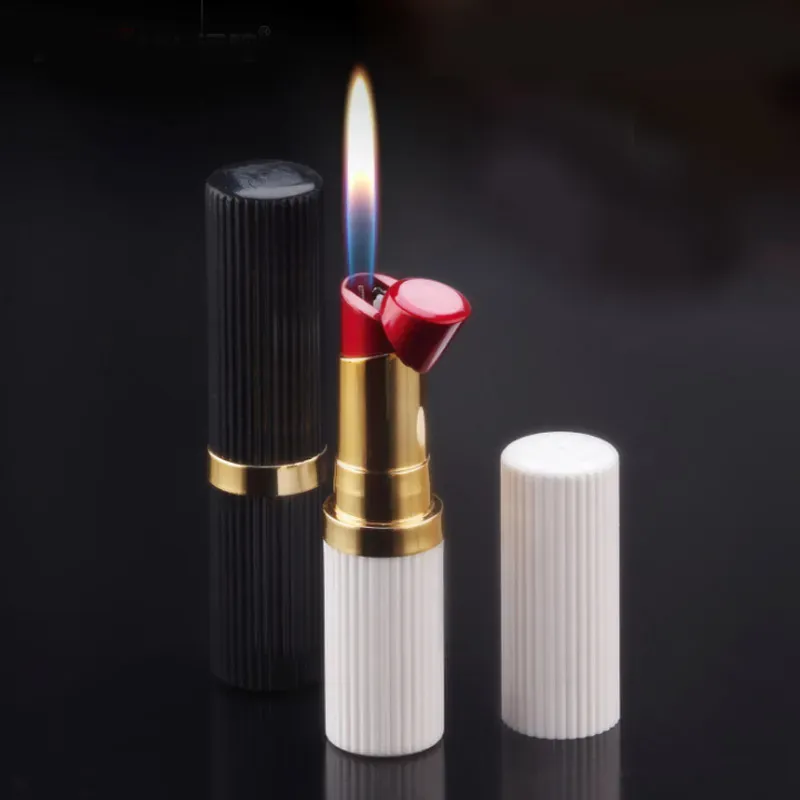 Home Collection Lighter Lipstick Shape Lighter With Cover Gas Inflatable Smoking Accessories For Women