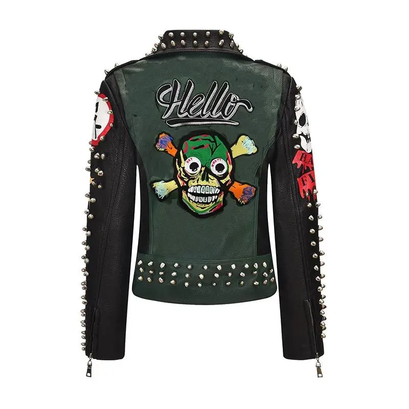 Philipp Plein stud-embellished leather shirt - Green