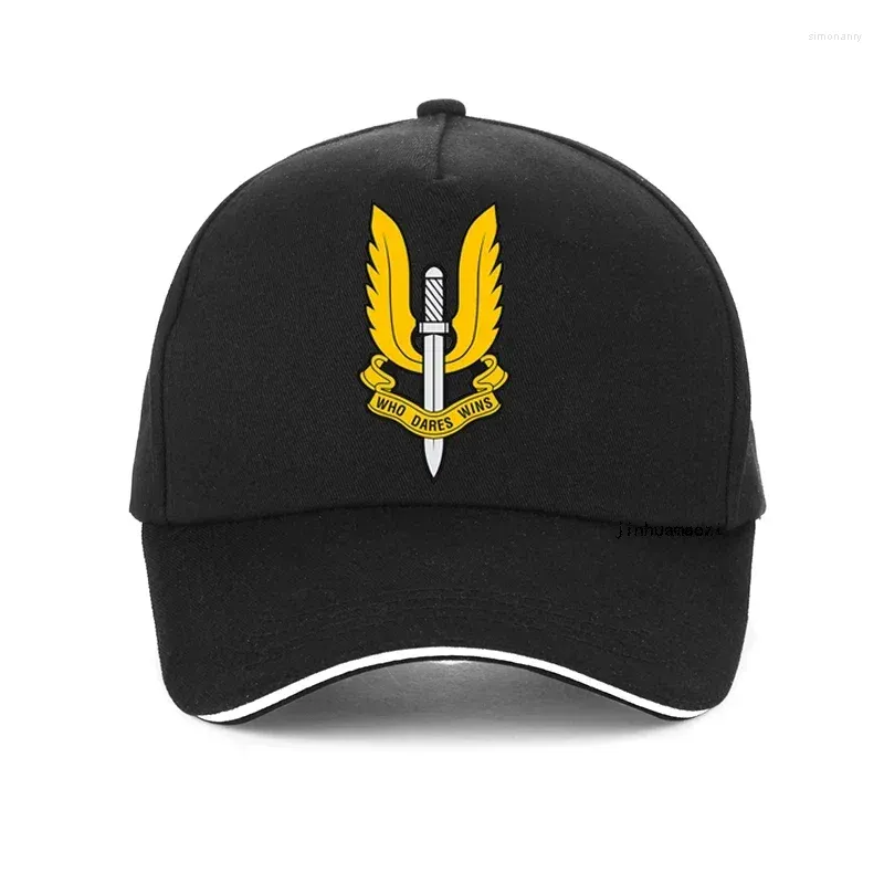 Cappellini da baseball Cappello Sas Servizio aereo Who Dares Wins Berretto da baseball da uomo in cotone Esercito britannico Militare Special Force Sniper SWAT Cappelli Anno