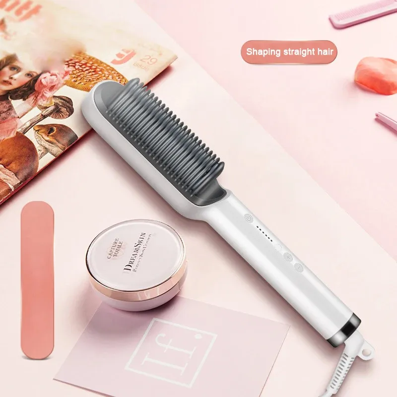 Electric Hair Brushes Straightener Smoothing Brush Heating Heat Comb Iron Plank Straightening Curler Styling Tool Styler 231225