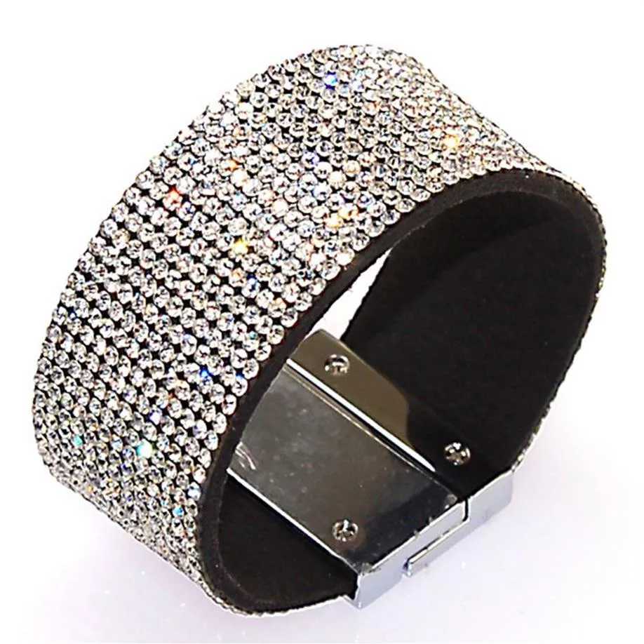 Volledige kristal magnetische wrap armband Rhinestone Bling Bracelet Wrap Magnetic Clasp Bracelet273J