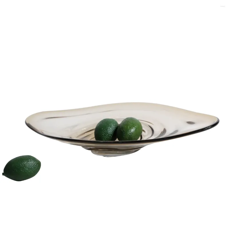 Plates Modern Simple And Luxury Art Vortex Glass Fruit Plate Room El Clubhouse Living Tea Table Creative Jewelry