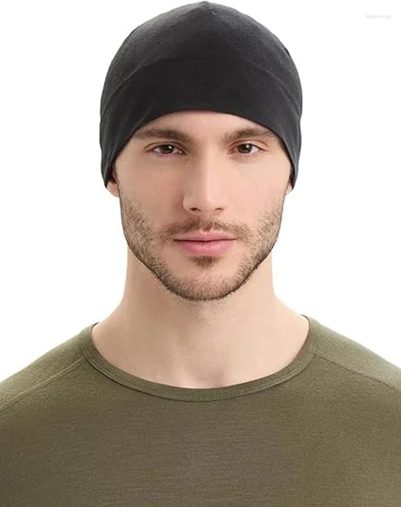 Berets Unisex Merino Wool Beanie Шляпа Зимняя легкая теплые вязаные шляпы 180 г лыжные пешие виды велосипедные виды спорта