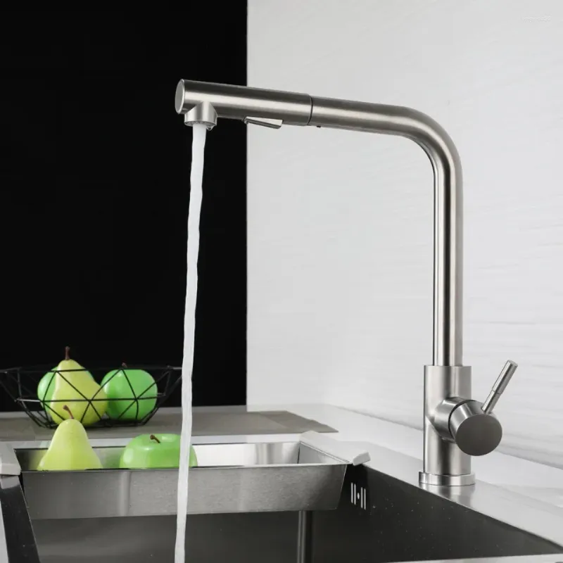 Kitchen Faucets Black Pull Out Sink Faucet Deck Mounted Stream Sprayer Mixer Tap Bathroom Cold