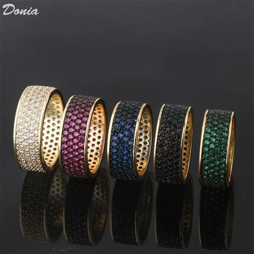 Donia jewelry luxury ring European and American fashion round copper micro-inlaid color full zircon creative designer gift256J