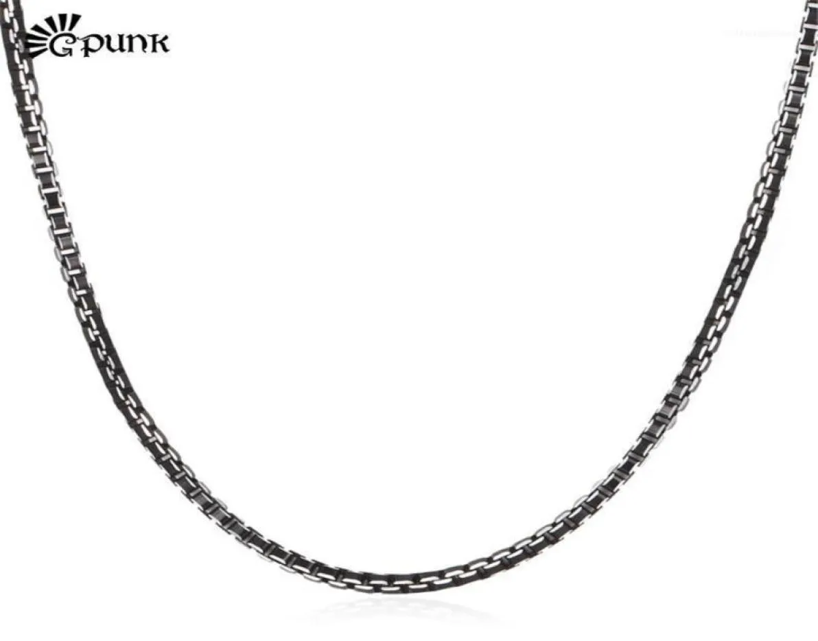 Collana con catena nera da 3 mm Collana alla moda per uomo Gioielli da uomo di alta qualità Tutta in lega di alluminio 3 dimensioni N204G17355664