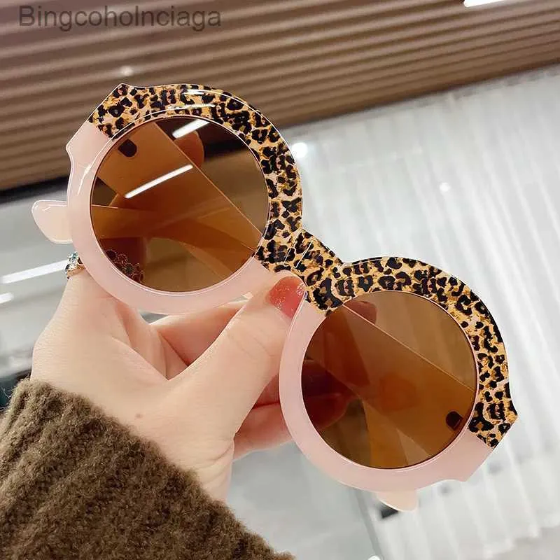 Sunglasses Round Women Cute Leopard Double Color Cartoon Bear Shape Round Sunglasses Female Vintage Sun Glasses UV400 Protection ClassicL231225